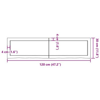 vidaXL Raft de perete maro deschis 120x30x(2-4) cm lemn stejar tratat