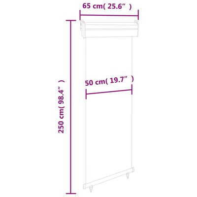 vidaXL Copertină laterală de balcon, negru, 60 x 250 cm