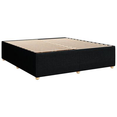 vidaXL Pat box spring cu saltea, negru, 200x200 cm, textil