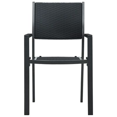 vidaXL Set mobilier de grădină, 9 piese, negru