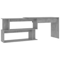 vidaXL Birou de colț, gri beton, 200x50x76 cm, lemn prelucrat