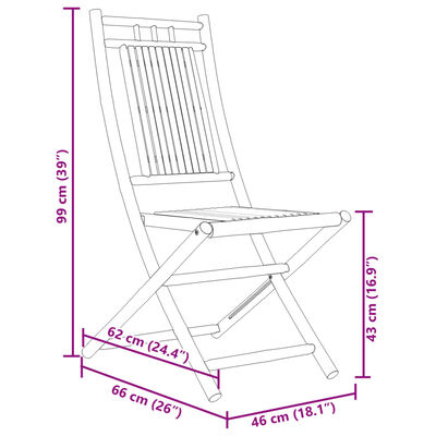 vidaXL Set mobilier bistro, 3 piese, bambus