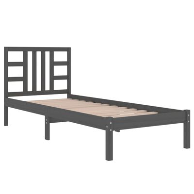 vidaXL Cadru de pat single, negru, 90x190 cm, lemn masiv