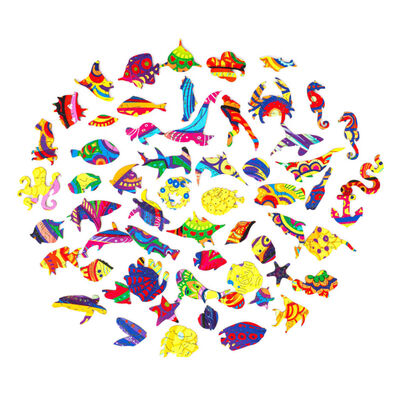 UNIDRAGON Puzzle din lemn 700 piese Shining Fish, Royal size, 57x45 cm