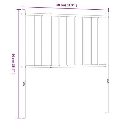 vidaXL Tăblie de pat metalică, negru, 75 cm