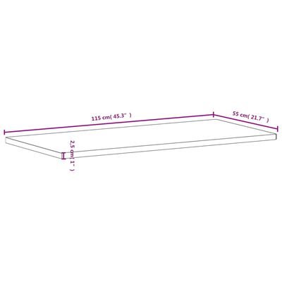 vidaXL Blat de birou, 115x55x2,5 cm, lemn masiv de fag