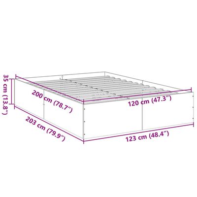 vidaXL Cadru de pat, stejar maro, 120x200 cm, lemn prelucrat