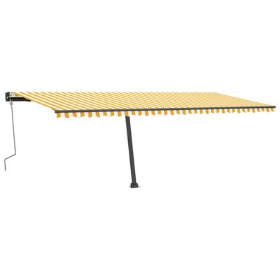 vidaXL Copertină autonomă retractabilă manual, galben&alb, 600x300 cm