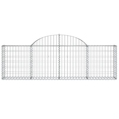 vidaXL Coșuri gabion arcuite 5 buc, 200x30x60/80 cm, fier galvanizat