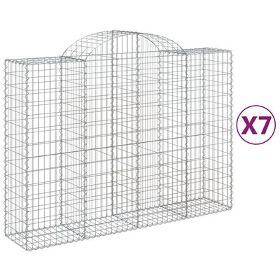 vidaXL Coșuri gabion arcuite 7 buc, 200x50x140/160 cm, fier galvanizat