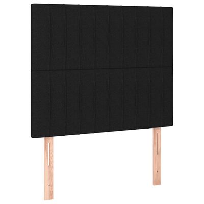 vidaXL Pat cu arcuri, saltea și LED, negru, 80x200 cm, textil