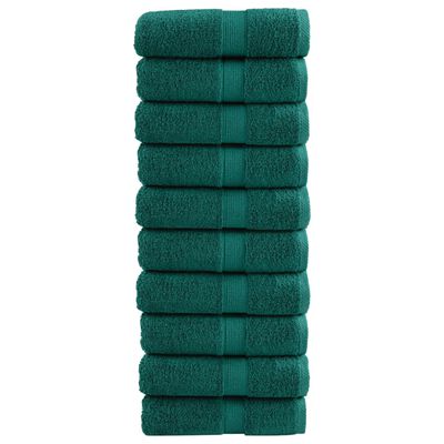 vidaXL Prosoape mâini premium SOLUND 10 buc verde 30x30 cm 600 gsm