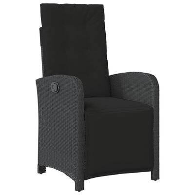 vidaXL Set mobilier de grădină cu perne, 5 piese, negru, poliratan