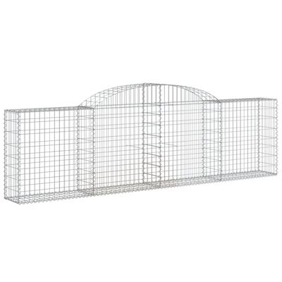 vidaXL Coșuri gabion arcuite 9 buc., 300x30x80/100 cm, fier galvanizat