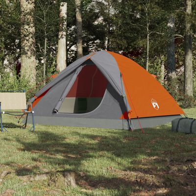 vidaXL Cort de camping cupolă 6 persoane, portocaliu, impermeabil