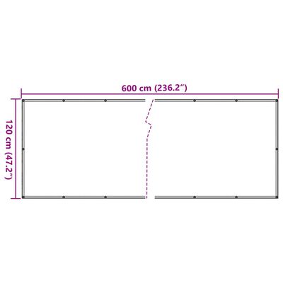 vidaXL Paravan de balcon, antracit, 600x120 cm, PVC