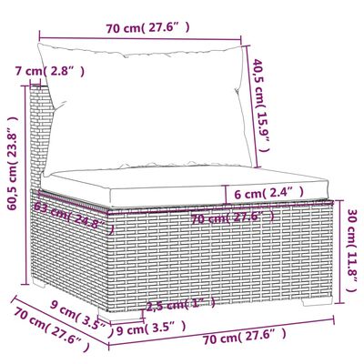 vidaXL Set mobilier de grădină cu perne, 6 piese, maro, poliratan