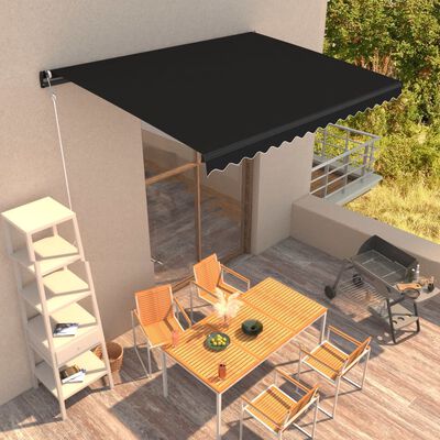 vidaXL Copertină retractabilă manual, antracit, 400 x 300 cm