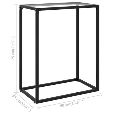 vidaXL Masă consolă, transparent, 60x35x75 cm, sticlă securizată