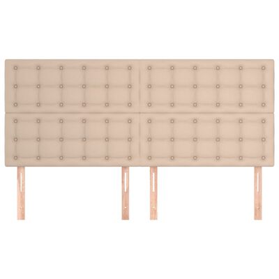 vidaXL Tăblii de pat 4 buc, cappuccino 80x5x78/88 cm piele ecologică