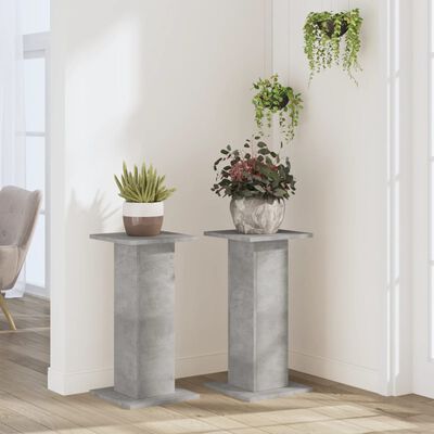 vidaXL Suport de plante, 2 buc., gri beton, 30x30x60 cm lemn prelucrat