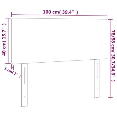 vidaXL Tăblie de pat, gri închis, 100x5x78/88 cm, catifea