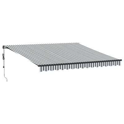 vidaXL Copertină retractabilă automat LED-uri antracit/alb 400x350 cm