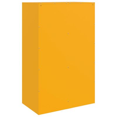 vidaXL Noptieră, galben muștar, 67x39x107 cm oțel