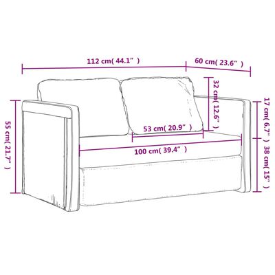 vidaXL Canapea extensibilă 2 în 1, albastru, 112x174x55 cm textil