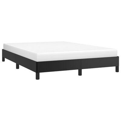 vidaXL Cadru de pat, negru, 140x190 cm, piele ecologică