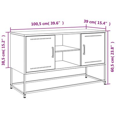 vidaXL Dulap TV, roz, 100,5x39x60,5 cm, oțel