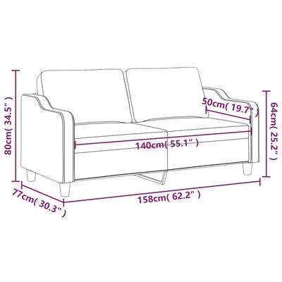 vidaXL Canapea cu 2 locuri, roșu vin, 140 cm, material textil