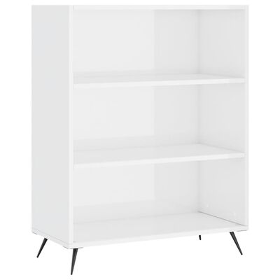 vidaXL Bibliotecă, alb extralucios, 69,5x32,5x90 cm, lemn prelucrat