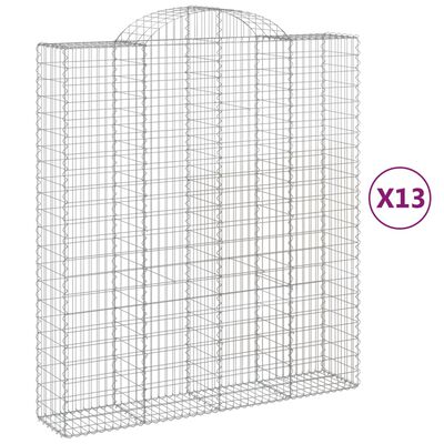 vidaXL Coșuri gabion arcuite, 13 buc 200x50x220/240cm, fier galvanizat