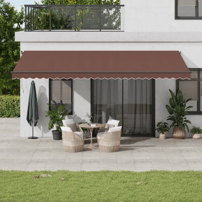 vidaXL Copertină retractabilă manual, maro, 600x300 cm