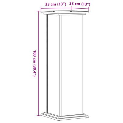 vidaXL Suport de plante, lemn vechi, 33x33x100 cm, lemn prelucrat