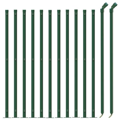 vidaXL Gard plasă de sârmă cu bordură, verde, 1,1x25 m