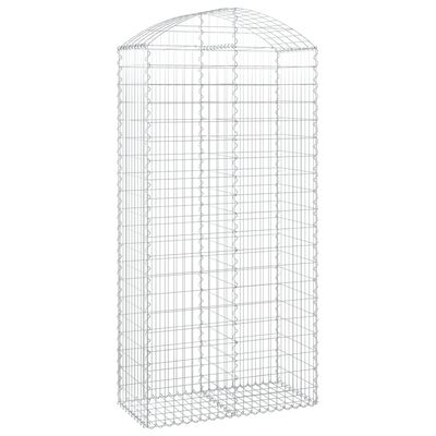 vidaXL Coș gabion arcuit, 100x50x200/220 cm, fier galvanizat