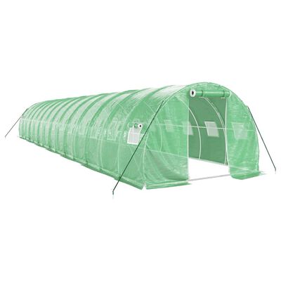 vidaXL Seră cu cadru din oțel, verde, 42 m², 14x3x2 m