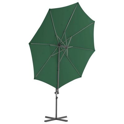 vidaXL Umbrelă de soare de grădină, bază portabilă, verde