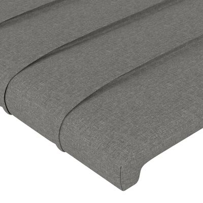 vidaXL Tăblie de pat cu LED, gri închis, 160x5x118/128 cm, textil