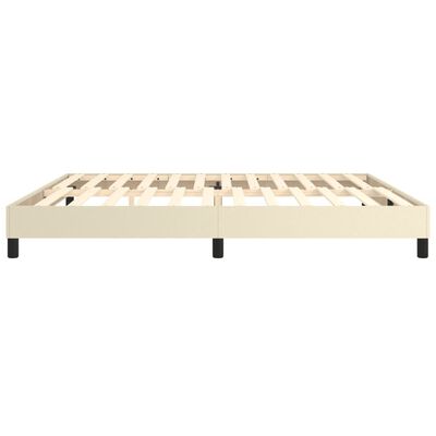 vidaXL Cadru de pat box spring, crem, 200x200 cm, piele ecologică