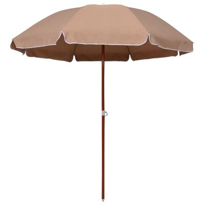 vidaXL Umbrelă de soare cu stâlp din oțel, gri taupe, 240 cm