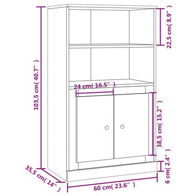 vidaXL Dulap înalt, alb extralucios, 60x35,5x103,5 cm, lemn prelucrat