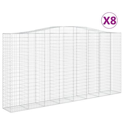 vidaXL Coșuri gabion arcuite, 8 buc 400x50x200/220 cm, fier galvanizat