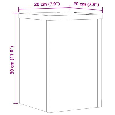 vidaXL Suporturi de plante, 2 buc., alb, 20x20x30 cm, lemn prelucrat