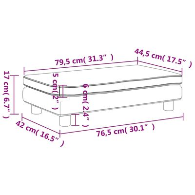 vidaXL Canapea copii cu taburet cappuccino 100x50x30cm piele ecologică