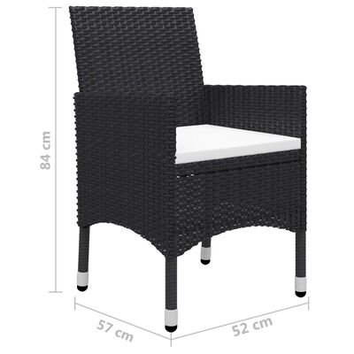 vidaXL Set mobilier de grădină, 7 piese, negru