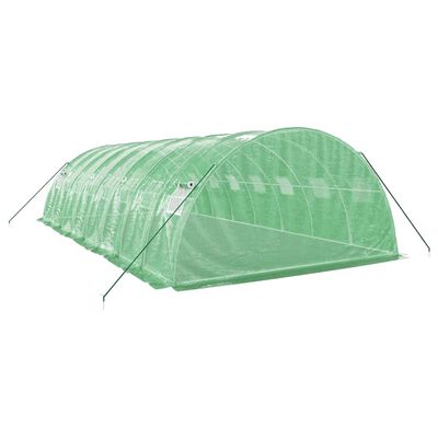 vidaXL Seră cu cadru din oțel, verde, 32 m², 8x4x2 m