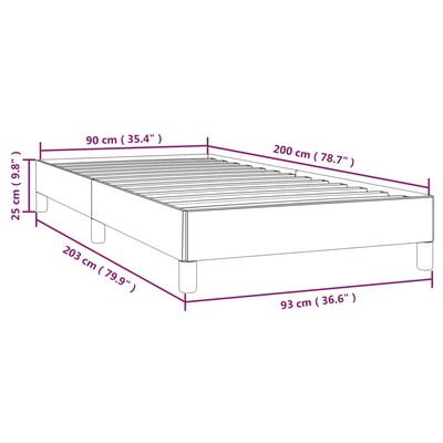 vidaXL Cadru de pat, alb, 90x200 cm, piele ecologică